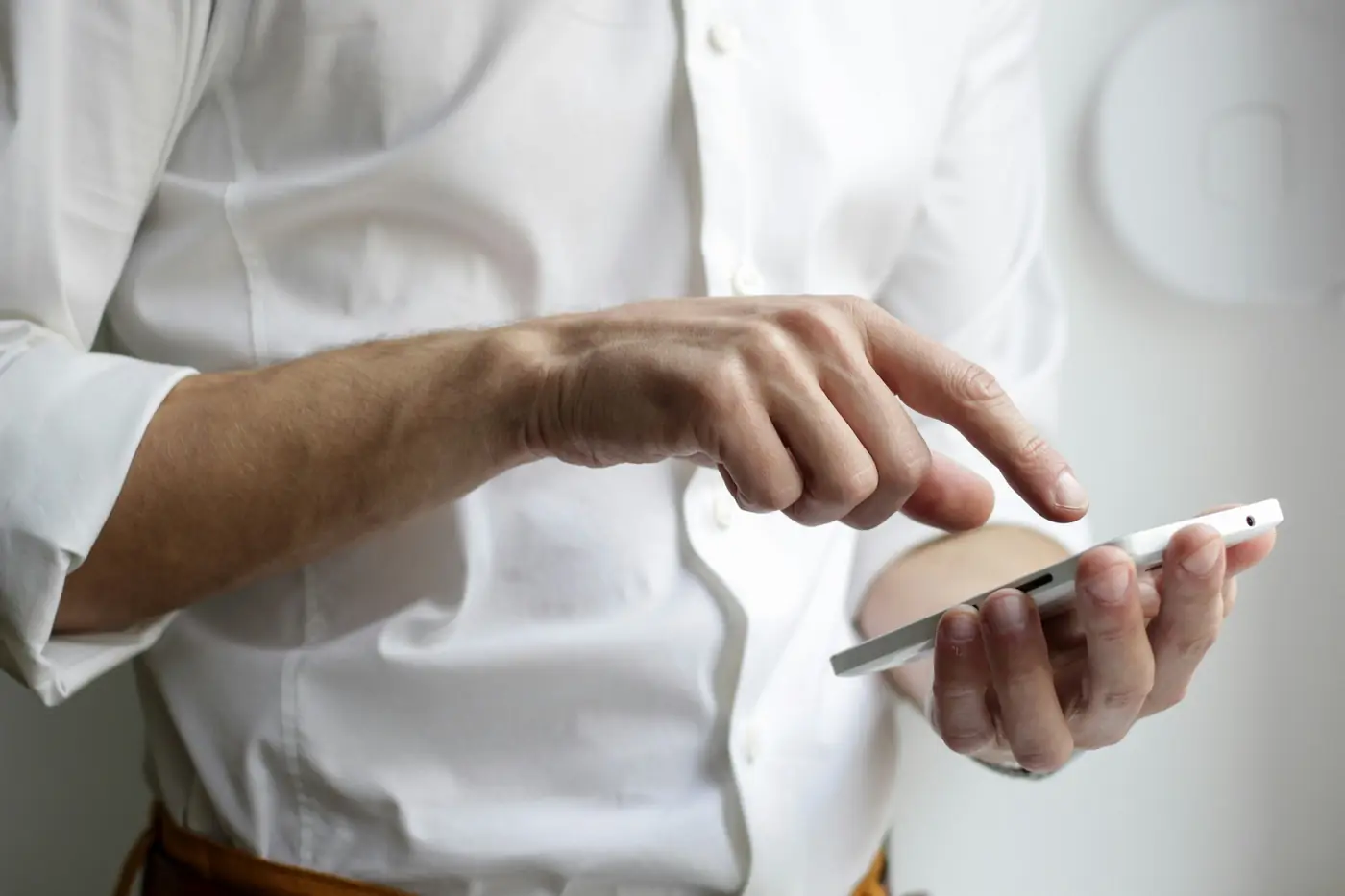 Person using a smartphone