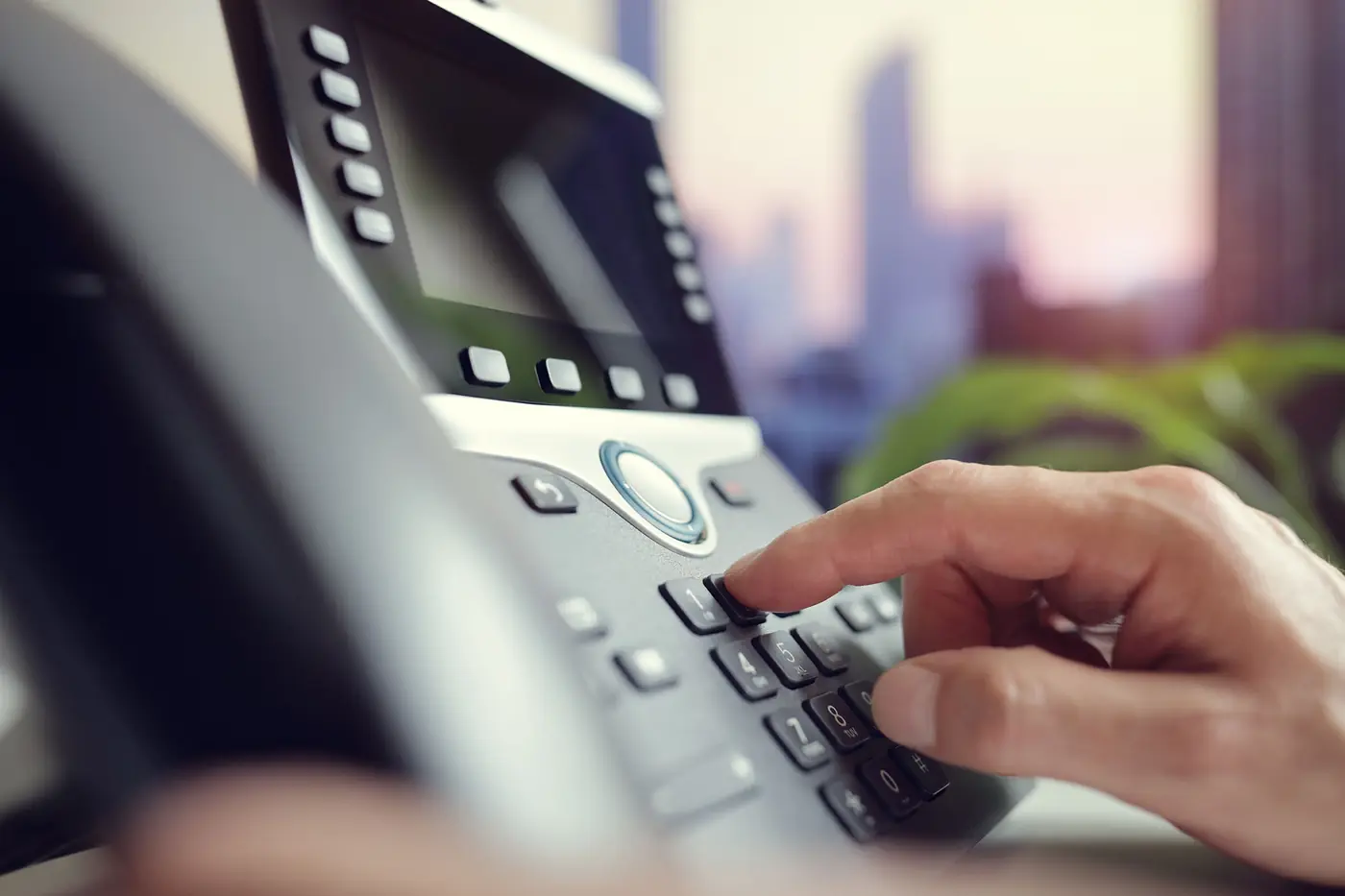 Dialling on an office IP phone